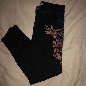 Embroidered Black Jeans